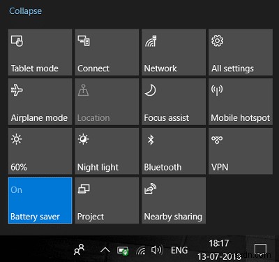 Windows 10에서 배터리 절약 모드 켜고 끄는 방법 총정리