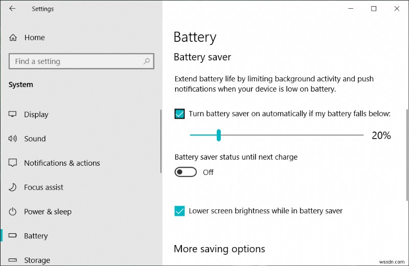 Windows 10에서 배터리 절약 모드 켜고 끄는 방법 총정리