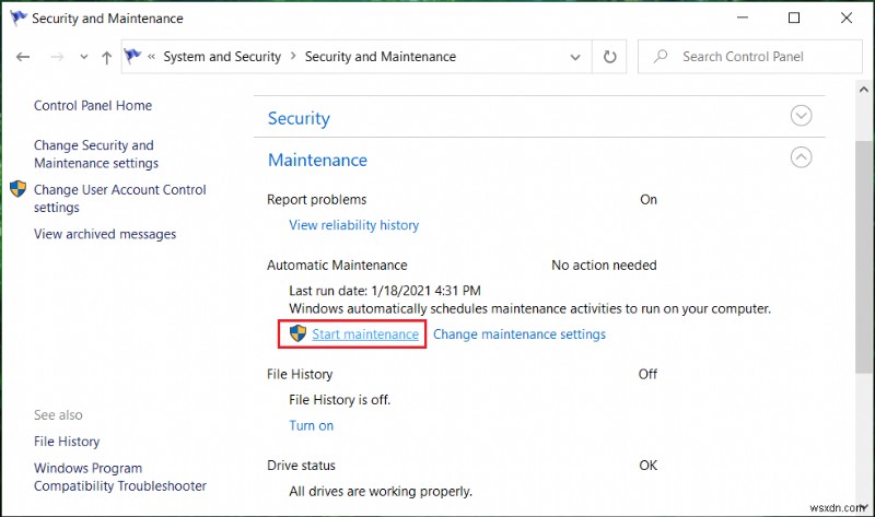 Windows 10에서 자동 유지 관리 수동으로 시작하는 3가지 방법