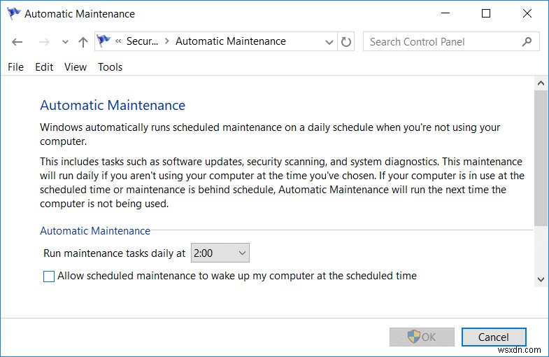 Windows 10 자동 유지 관리 비활성화 및 일정 변경 방법