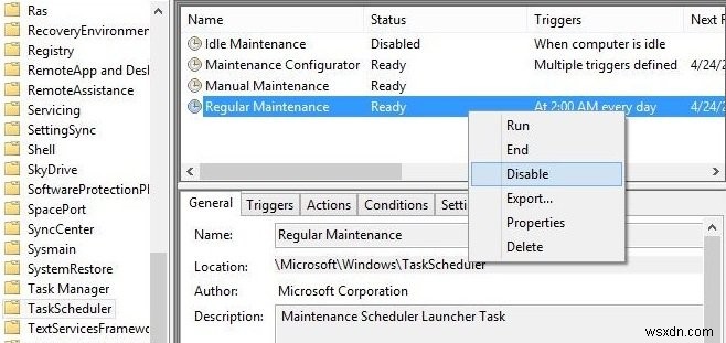 Windows 10 자동 유지 관리 비활성화 및 일정 변경 방법