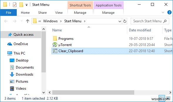 Windows 10에서 클립보드를 한 번에 비우는 바로 가기 만드는 방법