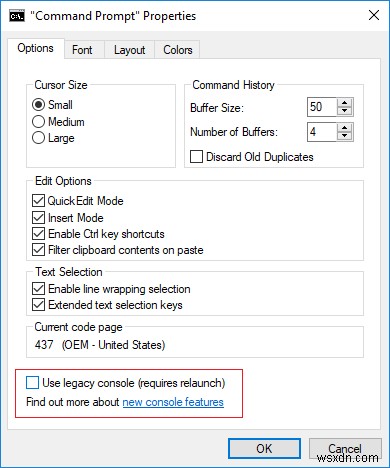 Windows 10에서 명령 프롬프트 및 PowerShell 레거시 콘솔 활성화 또는 비활성화하는 방법
