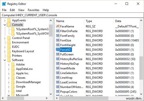 Windows 10에서 명령 프롬프트 및 PowerShell 레거시 콘솔 활성화 또는 비활성화하는 방법