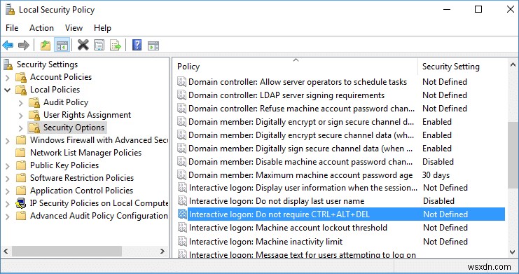 Windows 10에서 보안 로그인(Ctrl+Alt+Delete) 활성화 및 비활성화하는 방법