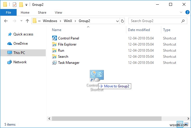 Windows 10 WinX 메뉴에 제어판 다시 표시하는 방법