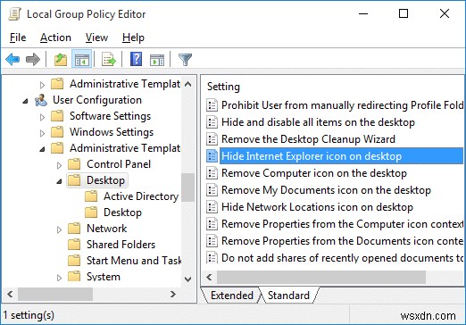 Windows 10 바탕 화면에서 Internet Explorer 아이콘 제거하는 방법