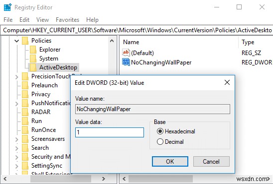 Windows 10에서 사용자가 배경화면을 변경하지 못하도록 차단하는 방법