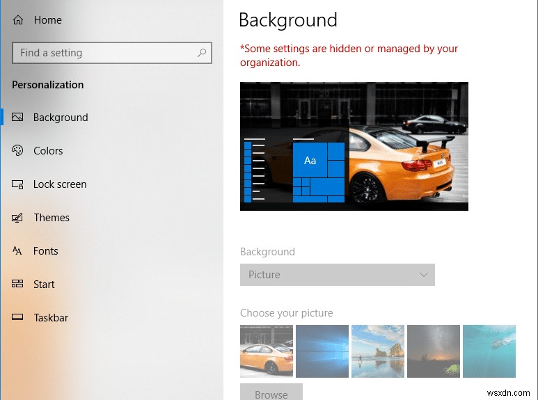 Windows 10에서 사용자가 배경화면을 변경하지 못하도록 차단하는 방법