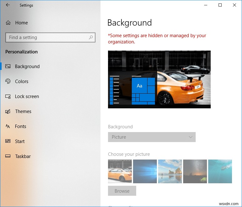 Windows 10에서 사용자가 배경화면을 변경하지 못하도록 차단하는 방법