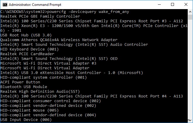 Windows 10에서 장치가 컴퓨터를 깨우도록 허용 또는 방지하는 방법