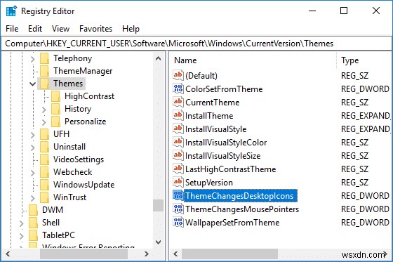 Windows 10 테마가 바탕 화면 아이콘을 변경하도록 허용 또는 방지하는 방법