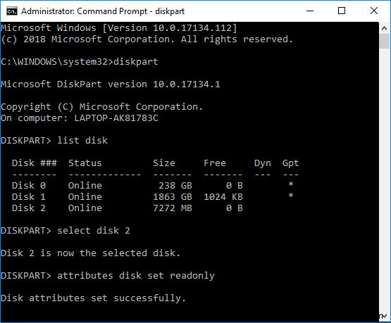 Windows 10에서 디스크 쓰기 보호 활성화·비활성화하는 4가지 방법