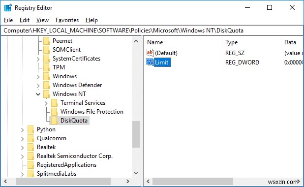 Windows 10에서 디스크 할당량 제한 및 경고 수준 설정하는 방법