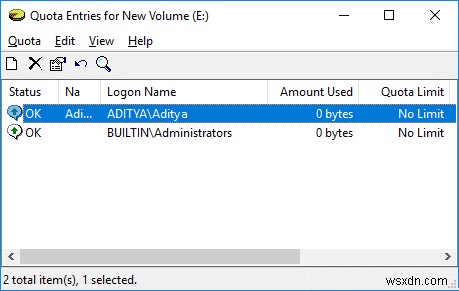 Windows 10에서 디스크 할당량 제한 및 경고 수준 설정하는 방법
