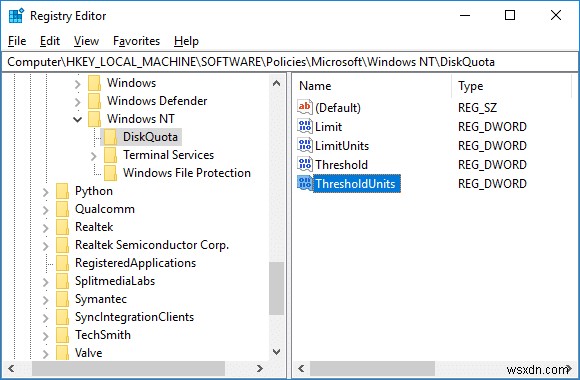 Windows 10에서 디스크 할당량 제한 및 경고 수준 설정하는 방법