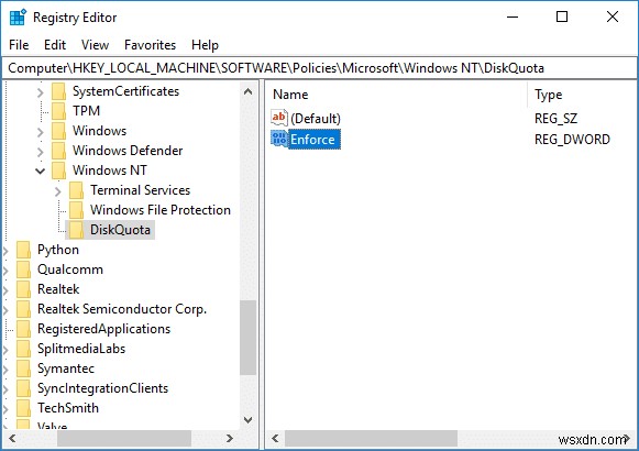 Windows 10에서 디스크 할당량 제한 적용(Enforce Disk Quota Limits) 활성화 또는 비활성화하는 방법
