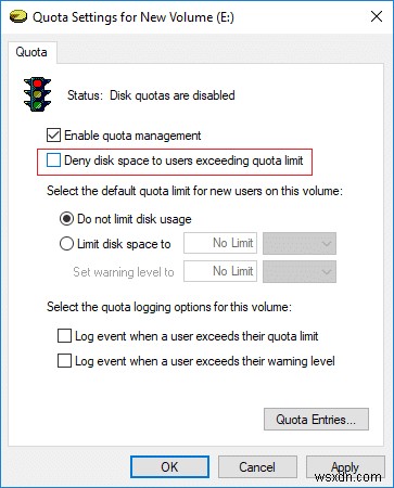 Windows 10에서 디스크 할당량 제한 적용(Enforce Disk Quota Limits) 활성화 또는 비활성화하는 방법