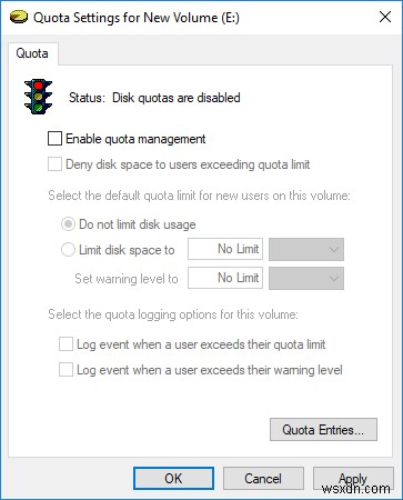Windows 10에서 디스크 할당량(Disk Quota) 활성화 및 비활성화하는 방법
