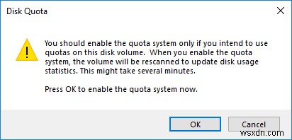 Windows 10에서 디스크 할당량(Disk Quota) 활성화 및 비활성화하는 방법