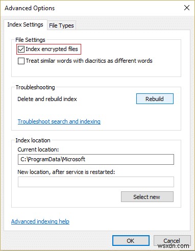 Windows 10에서 암호화된 파일의 검색 인덱싱 켜기 및 끄기 방법