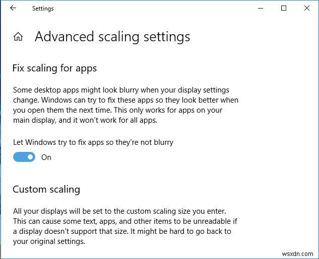 Windows 10에서 흐릿하게 보이는 앱 화면 배율 문제 해결하는 5가지 방법