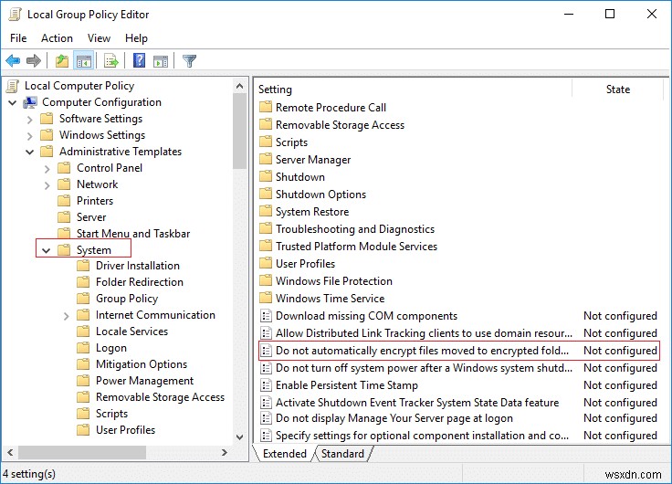 Windows 10에서 암호화된 폴더로 이동한 파일의 자동 암호화 설정 방법