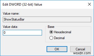 Windows 10 파일 탐색기에서 상태 표시줄 켜기 또는 끄기
