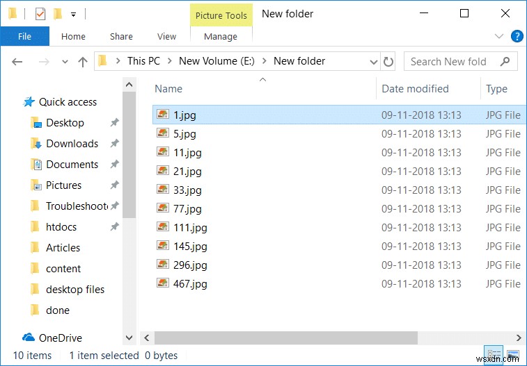 Windows 10 파일 탐색기에서 숫자 정렬 켜기 또는 끄는 방법