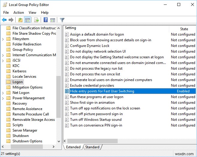 Windows 10에서 빠른 사용자 전환(Fast User Switching) 활성화 및 비활성화하는 방법