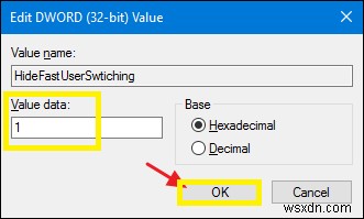 Windows 10에서 빠른 사용자 전환(Fast User Switching) 활성화 및 비활성화하는 방법