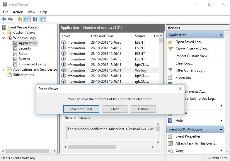 Windows 10 이벤트 뷰어에서 모든 이벤트 로그를 지우는 3가지 방법
