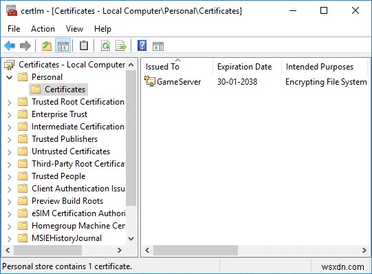 Windows 10에서 EFS 인증서 및 키 백업하는 방법 완벽 가이드
