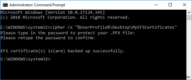 Windows 10에서 EFS 인증서 및 키 백업하는 방법 완벽 가이드