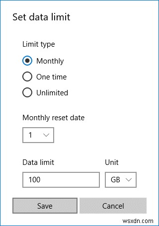 Windows 10에서 Wi-Fi 및 이더넷 데이터 제한 설정하는 방법