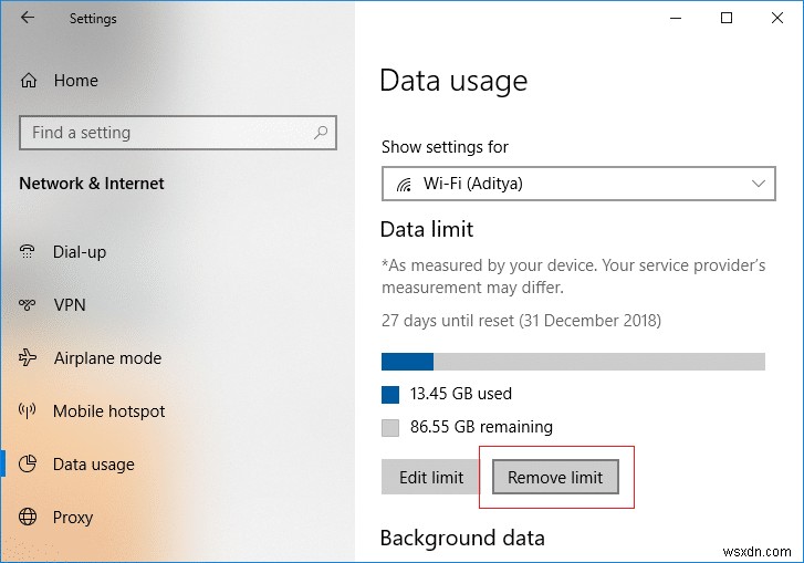 Windows 10에서 Wi-Fi 및 이더넷 데이터 제한 설정하는 방법