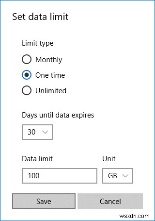 Windows 10에서 Wi-Fi 및 이더넷 데이터 제한 설정하는 방법