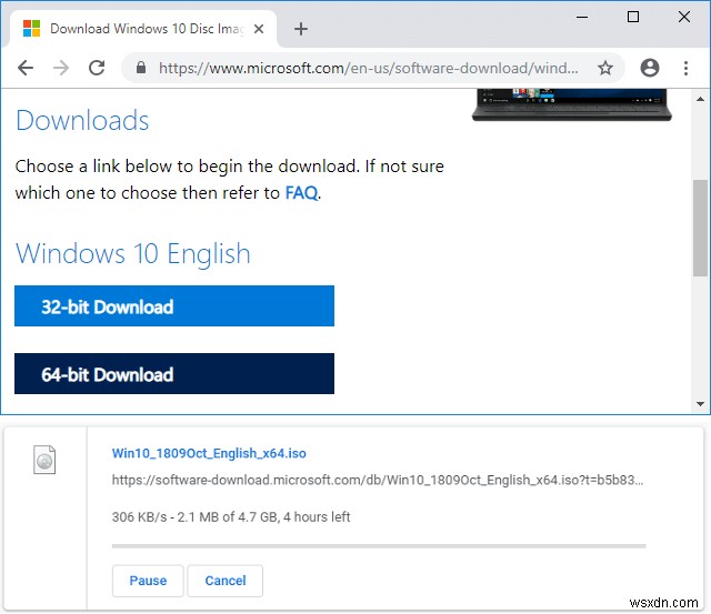 미디어 생성 도구 없이 공식 Windows 10 ISO 직접 다운로드하는 방법