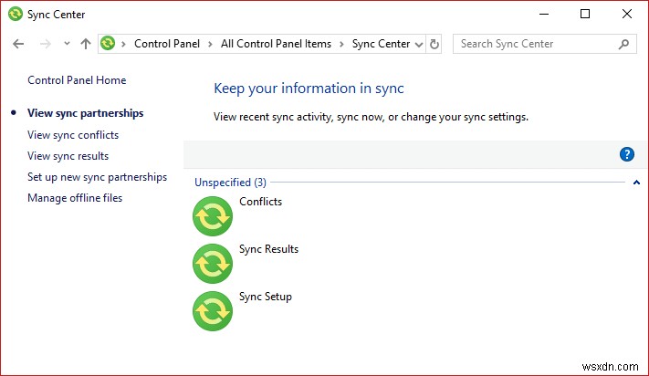 동기화 센터(Sync Center)란 무엇이며 Windows 10에서 사용하는 방법