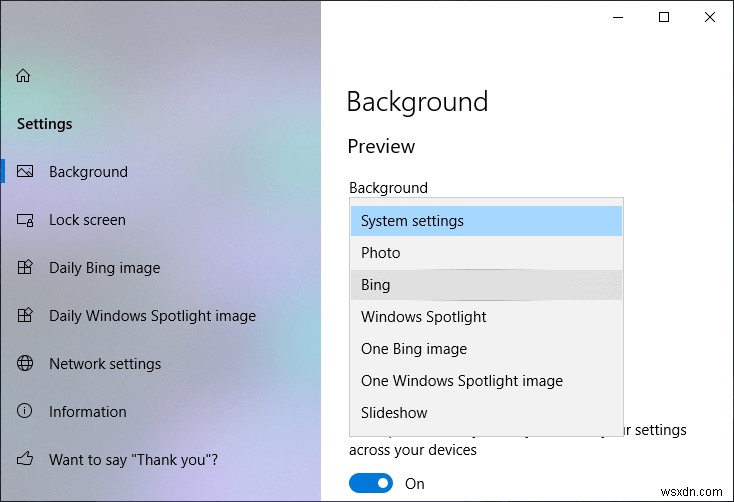 Windows 10에서 매일 바뀌는 빙(Bing) 이미지를 배경화면으로 자동 설정하는 방법