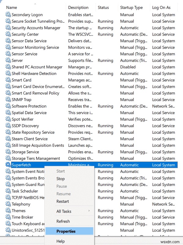 Windows 10에서 SuperFetch 비활성화하는 3가지 방법 (서비스, 명령 프롬프트, 레지스트리)