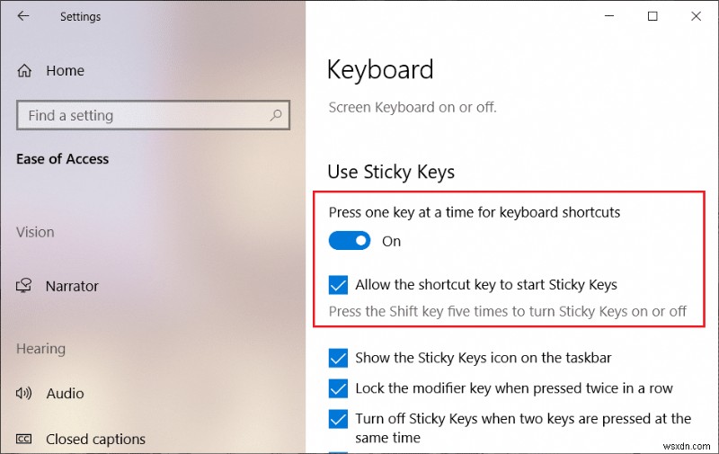 Windows 10에서 고정 키(Sticky Keys) 끄는 3가지 방법