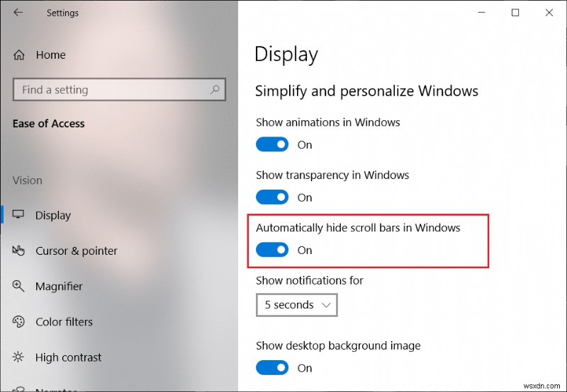 Windows 10 스토어 앱에서 스크롤바 항상 표시하는 방법