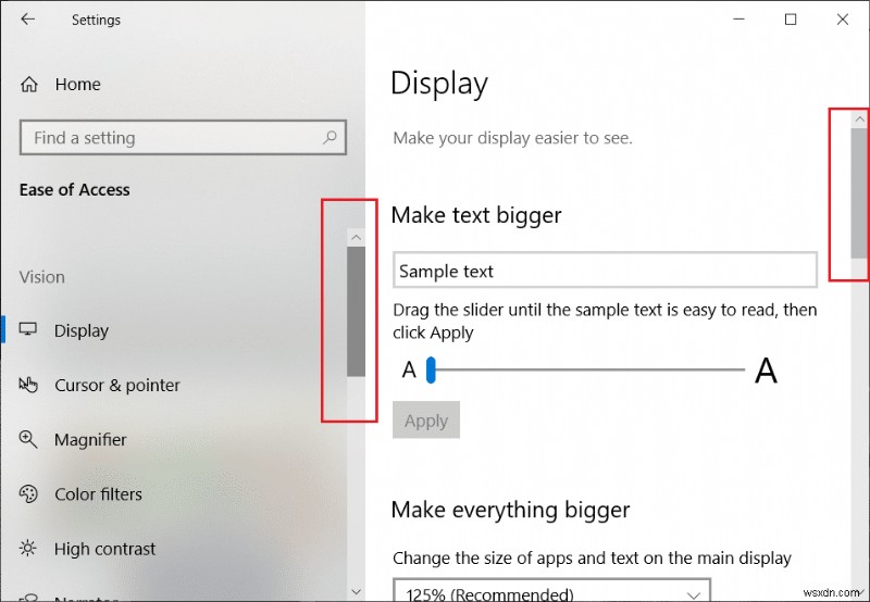 Windows 10 스토어 앱에서 스크롤바 항상 표시하는 방법