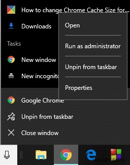 Windows 10에서 구글 크롬 캐시 크기 변경하는 방법