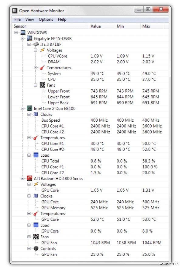 작업 표시줄에 CPU 및 GPU 온도를 표시하는 방법