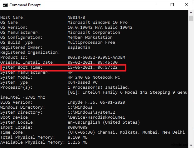 Windows 10 시스템 가동 시간(업타임) 확인하는 7가지 방법