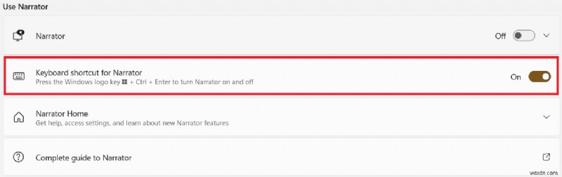 Windows 11에서 내레이터 Caps Lock 알림 켜고 끄는 방법