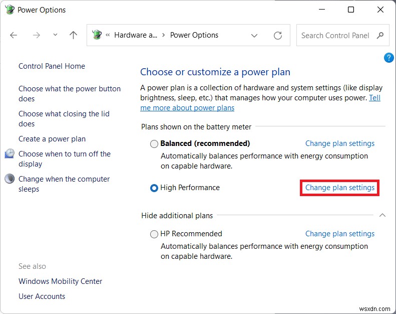 Windows 11에서 노트북 뚜껑 열기 동작 변경하는 방법