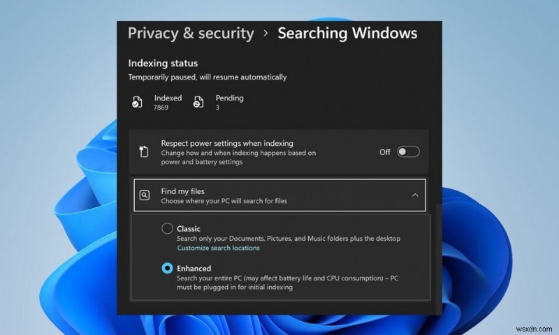 Windows 11에서 검색 인덱싱 비활성화 및 활성화하는 방법
